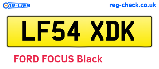 LF54XDK are the vehicle registration plates.