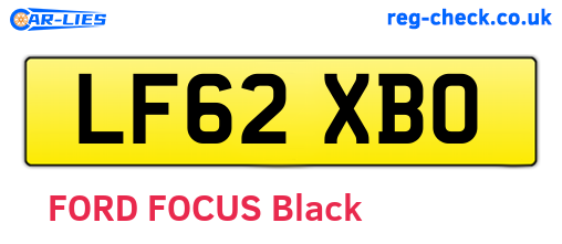 LF62XBO are the vehicle registration plates.