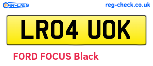 LR04UOK are the vehicle registration plates.