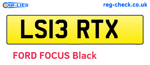 LS13RTX are the vehicle registration plates.