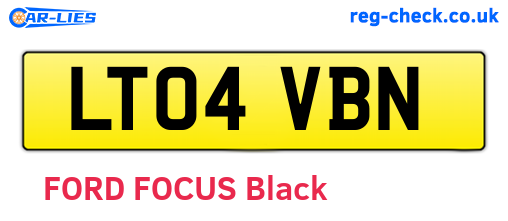 LT04VBN are the vehicle registration plates.