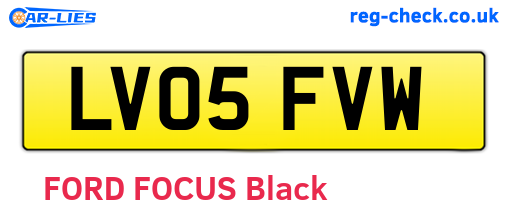 LV05FVW are the vehicle registration plates.
