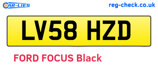 LV58HZD are the vehicle registration plates.