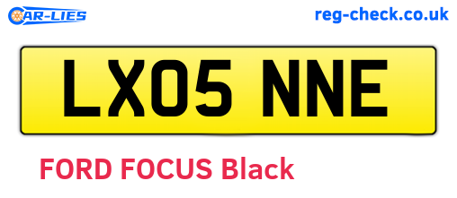 LX05NNE are the vehicle registration plates.