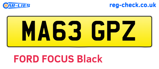 MA63GPZ are the vehicle registration plates.