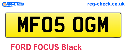 MF05OGM are the vehicle registration plates.