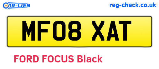 MF08XAT are the vehicle registration plates.