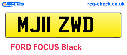 MJ11ZWD are the vehicle registration plates.