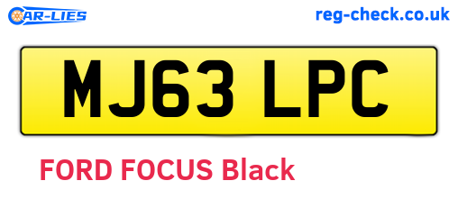 MJ63LPC are the vehicle registration plates.