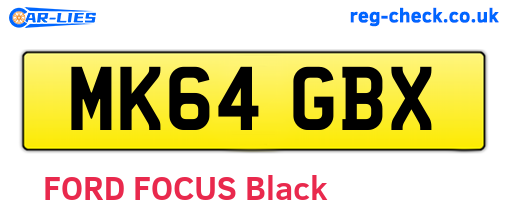 MK64GBX are the vehicle registration plates.