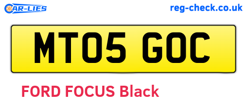 MT05GOC are the vehicle registration plates.