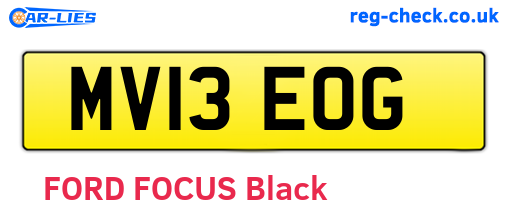 MV13EOG are the vehicle registration plates.