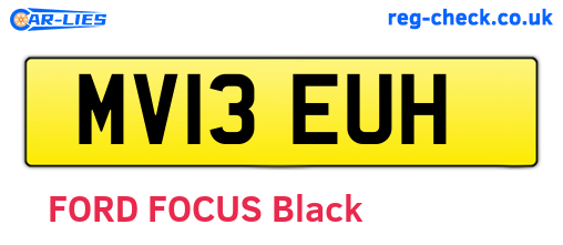 MV13EUH are the vehicle registration plates.