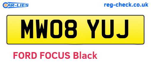 MW08YUJ are the vehicle registration plates.