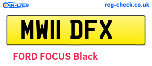 MW11DFX are the vehicle registration plates.