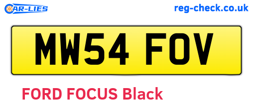 MW54FOV are the vehicle registration plates.