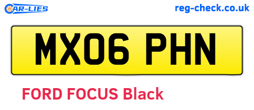 MX06PHN are the vehicle registration plates.