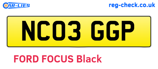 NC03GGP are the vehicle registration plates.