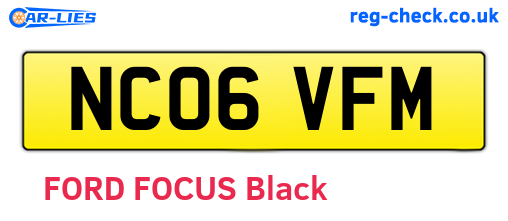 NC06VFM are the vehicle registration plates.