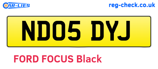 ND05DYJ are the vehicle registration plates.
