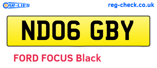 ND06GBY are the vehicle registration plates.