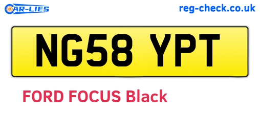NG58YPT are the vehicle registration plates.