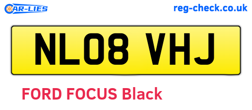 NL08VHJ are the vehicle registration plates.