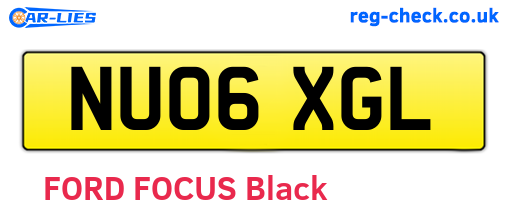 NU06XGL are the vehicle registration plates.