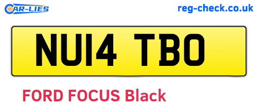 NU14TBO are the vehicle registration plates.