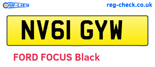 NV61GYW are the vehicle registration plates.