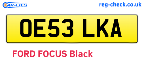 OE53LKA are the vehicle registration plates.