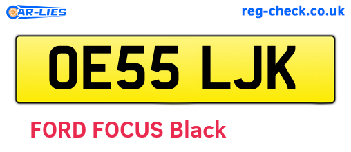 OE55LJK are the vehicle registration plates.