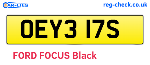 OEY317S are the vehicle registration plates.