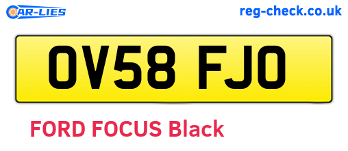 OV58FJO are the vehicle registration plates.