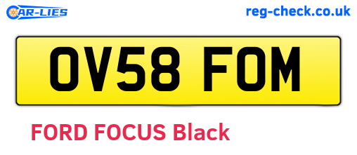 OV58FOM are the vehicle registration plates.
