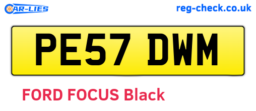 PE57DWM are the vehicle registration plates.