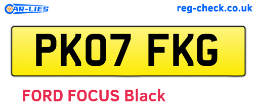 PK07FKG are the vehicle registration plates.