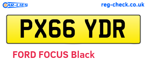 PX66YDR are the vehicle registration plates.