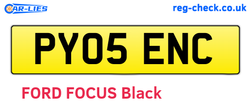 PY05ENC are the vehicle registration plates.