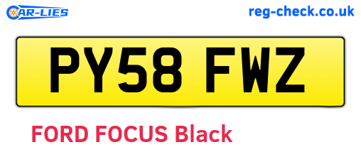 PY58FWZ are the vehicle registration plates.