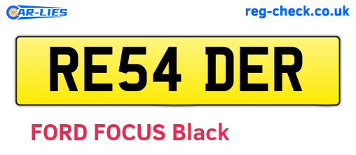 RE54DER are the vehicle registration plates.