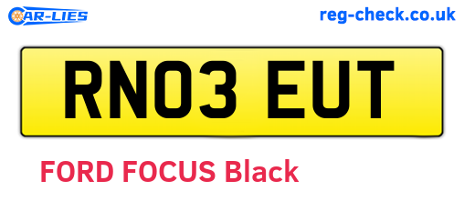 RN03EUT are the vehicle registration plates.