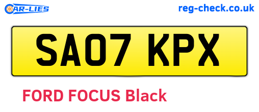 SA07KPX are the vehicle registration plates.