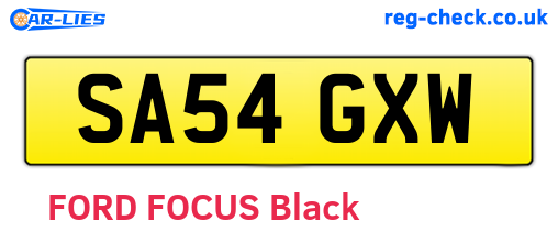 SA54GXW are the vehicle registration plates.