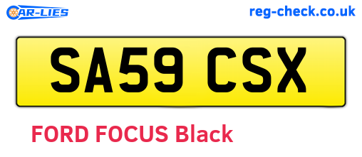 SA59CSX are the vehicle registration plates.