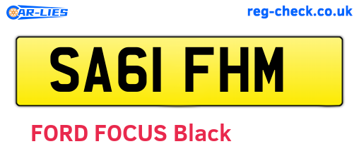 SA61FHM are the vehicle registration plates.