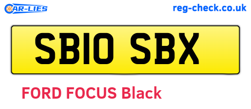 SB10SBX are the vehicle registration plates.