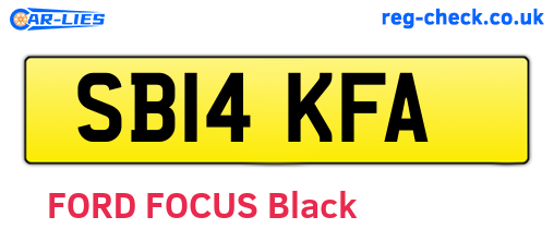 SB14KFA are the vehicle registration plates.