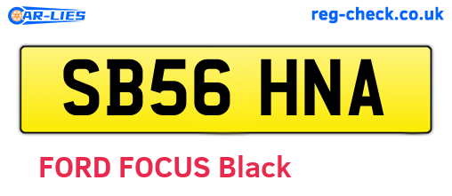 SB56HNA are the vehicle registration plates.