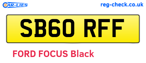 SB60RFF are the vehicle registration plates.